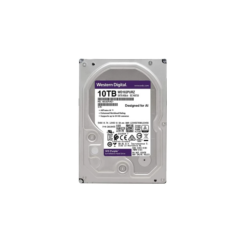 WD Purple 10TB Surveillance 3.5 Inch SATA 6 Gb⁄s Hard Disk Drive